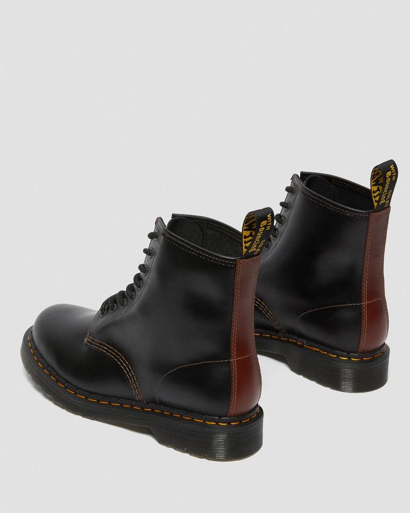 Dr Martens 1460 Men's Abruzzo Leren Veterlaarzen Heren Zwart Bruin | NL 291ILH